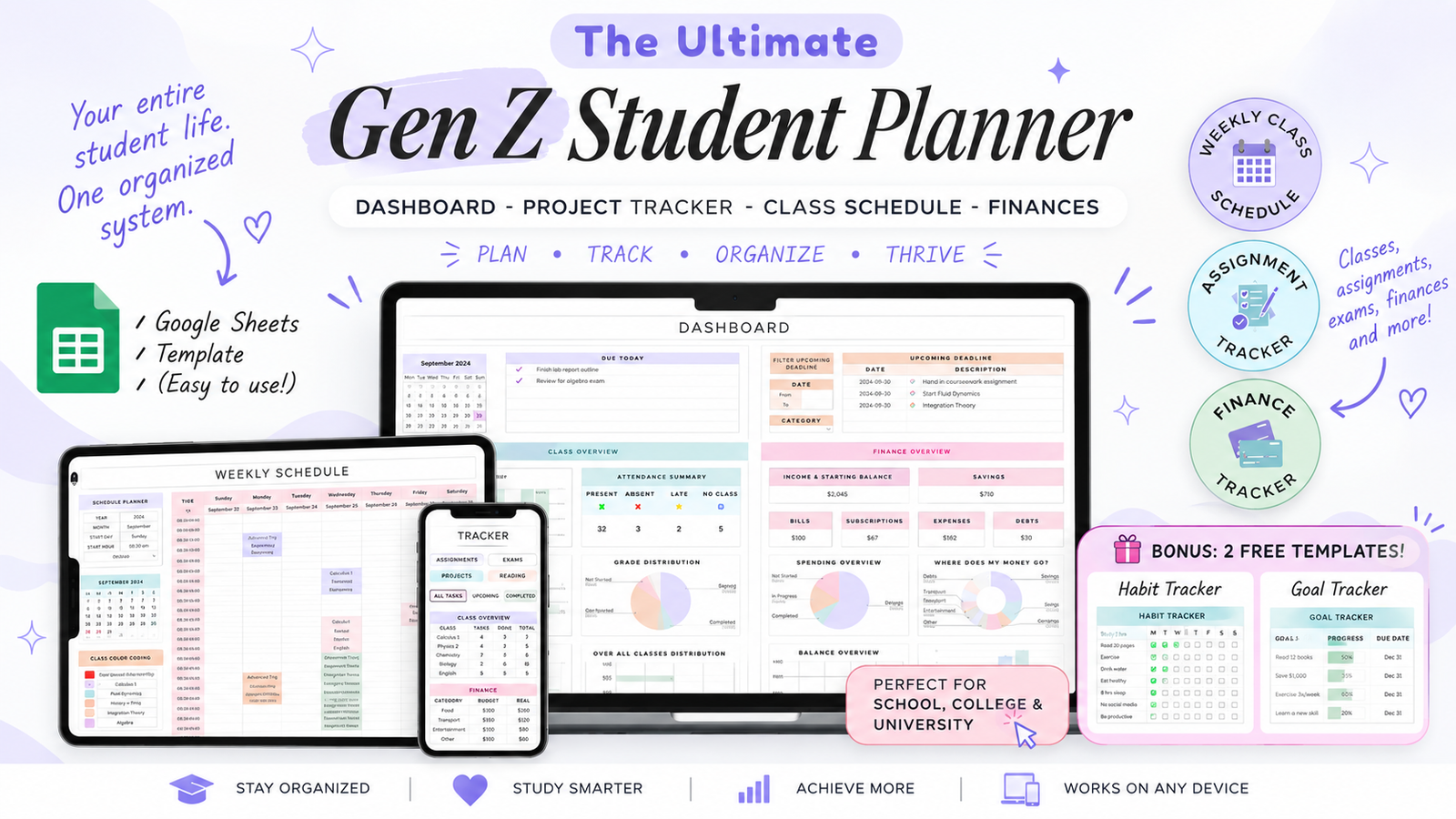 The Ultimate Gen Z Student Planner dashboard