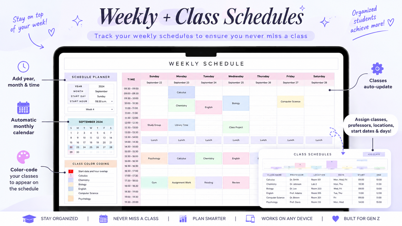 Classes and timetable tracker